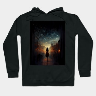 Girl Staring at the Stars - best selling Hoodie